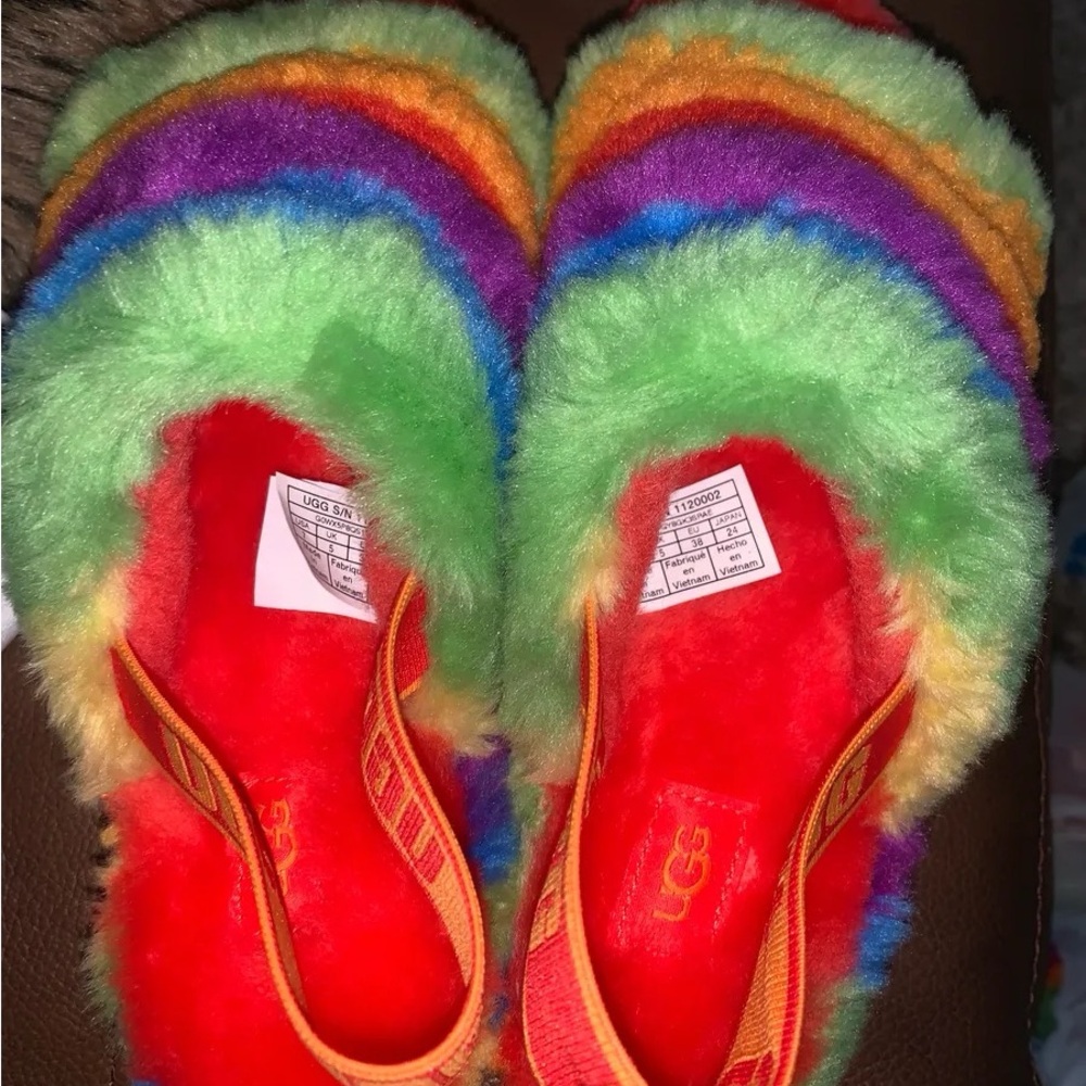 UGG Red Fluffy Slippers